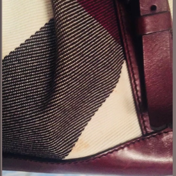 Burberry Check/Brown Leather Saddle Bag - Picture 6 of 12